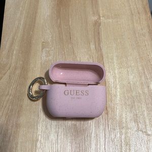 Guess pink glitter silicone Apple AirPods Pro protective case